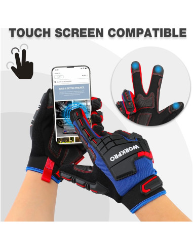 Guantes de Trabajo WORKPRO, Protección de Cuero Sintético, Talla Grande