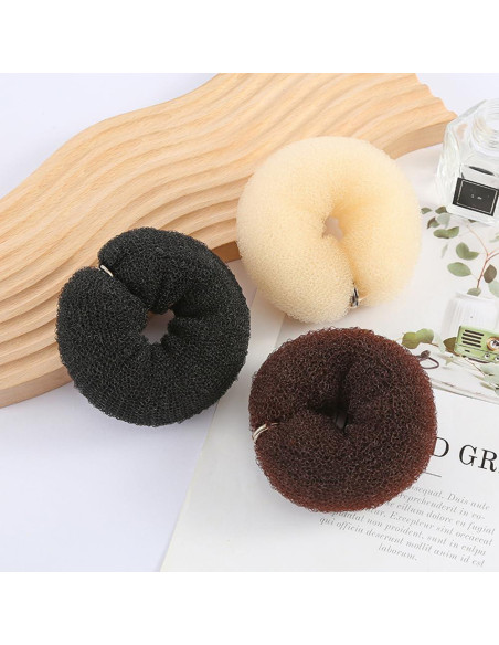 2 Donas de Pelo Beige SYBL 20cm Suave para Recogidos