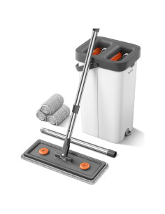 Juego de trapeador y cubo JUDRDO 156.2 cm con 3 almohadillas