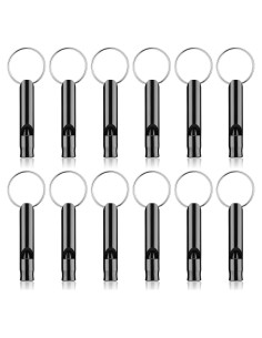 Silbatos de Emergencia Weewooday 12 Piezas Aluminio Negro