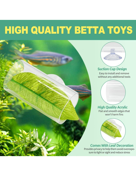 Túnel Acrílico para Peces Betta Hamiledyi - 2 Piezas 7.6x3.8cm