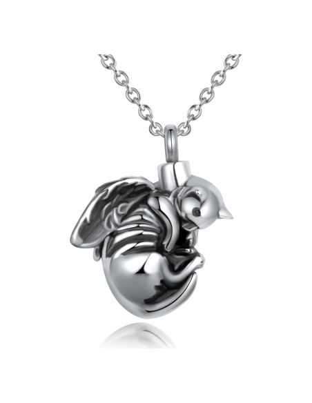 Collar de urna de cremación de acero inoxidable MiWangLing - Ángel Tortuga