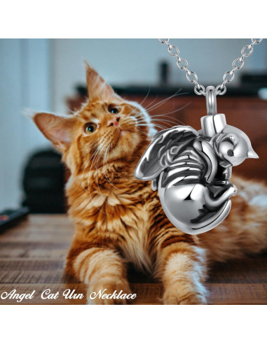 Collar de urna de cremación de acero inoxidable MiWangLing - Ángel Tortuga