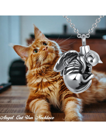 Collar de urna de cremación de acero inoxidable MiWangLing - Ángel Tortuga