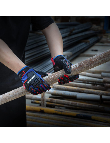 Guantes de Trabajo WORKPRO, Protección de Cuero Sintético, Talla Grande
