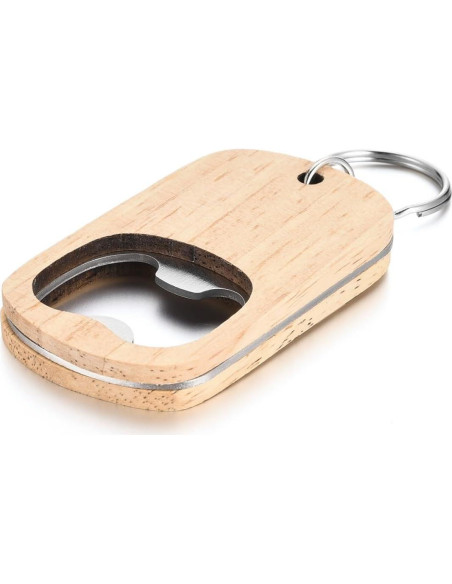 10 Piezas Llavero Abrebotellas de Madera CozyCabin DIY