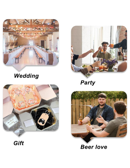 10 Piezas Llavero Abrebotellas de Madera CozyCabin DIY