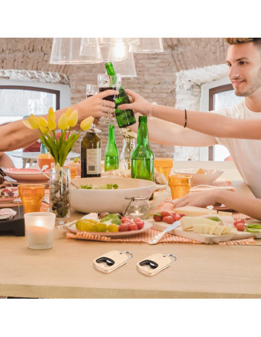 10 Piezas Llavero Abrebotellas de Madera CozyCabin DIY