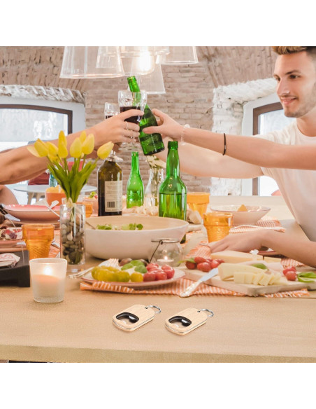 10 Piezas Llavero Abrebotellas de Madera CozyCabin DIY