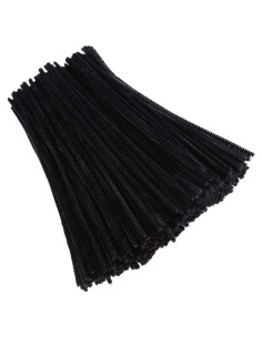 Limpiapipas Negros Chenille Caydo 400 Piezas 6mm x 30cm