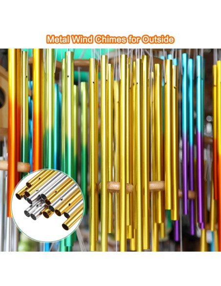 16 Tubos de Campanas de Viento Aluminio M METERXITY DIY 4 Tamaños