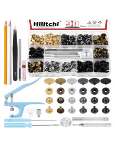 Kit de Broches de Cuero Hilitchi 103 Piezas 12.5mm Multicolor