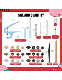 Kit de Broches de Cuero Hilitchi 103 Piezas 12.5mm Multicolor 2