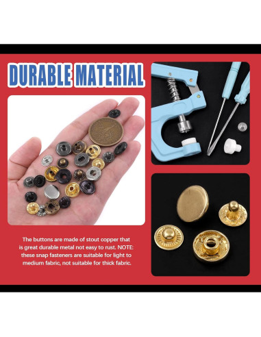 Kit de Broches de Cuero Hilitchi 103 Piezas 12.5mm Multicolor