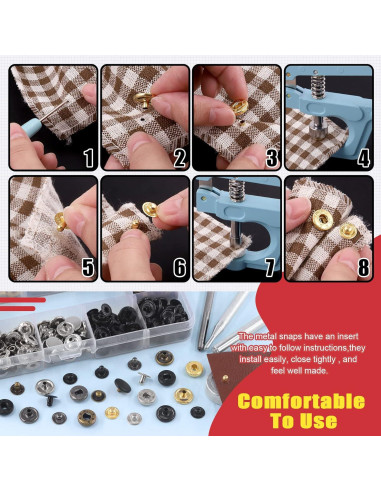 Kit de Broches de Cuero Hilitchi 103 Piezas 12.5mm Multicolor