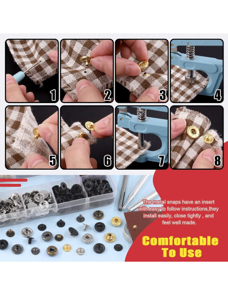 Kit de Broches de Cuero Hilitchi 103 Piezas 12.5mm Multicolor