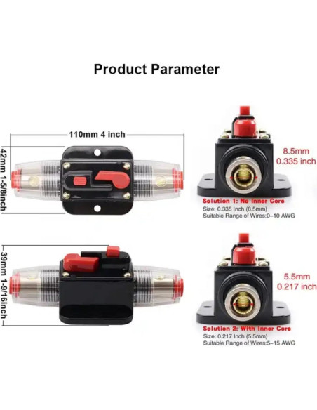 Disyuntor BEISUOS 30A Manual 12-48V DC Impermeable
