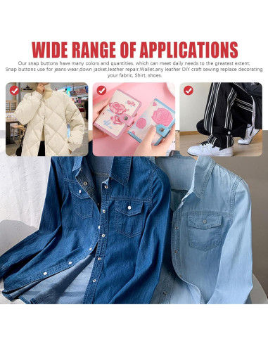 Kit de Broches de Cuero Hilitchi 103 Piezas 12.5mm Multicolor