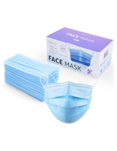 Mascarillas Desechables 3 Capas ZUBREX - 50 Pcs Azul