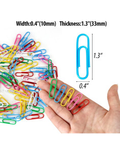 Clips de Papel Medianos AnutriON Asortidos 180 Piezas 33mm 2