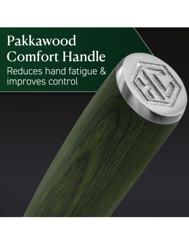 Cuchillo de Pelar HexClad 3.5" Acero Damasco Inoxidable Pakkawood