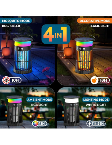 Zapper Solar de Insectos PhatroyYee 5-en-1 4200V Negro