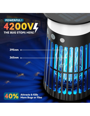 Zapper Solar de Insectos PhatroyYee 5-en-1 4200V Negro