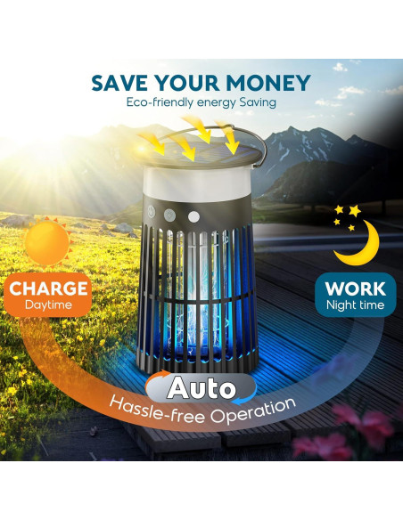 Zapper Solar de Insectos PhatroyYee 5-en-1 4200V Negro