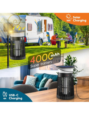 Zapper Solar de Insectos PhatroyYee 5-en-1 4200V Negro