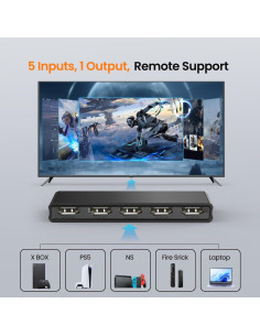 Interruptor HDMI 5 en 1 NEWCARE 4K@60Hz con Control Remoto 2