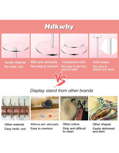 Soporte de Exhibición Acrílico Hdkwby 2 Paquete 30cm 2