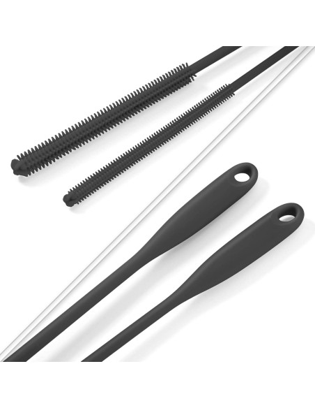 Cepillo Limpiador de Pajitas Purtribe 4 Pack Silicona 25.4 cm