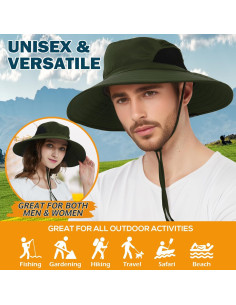 Sombrero de ala ancha EINSKEY UPF 50+ impermeable unisex 2