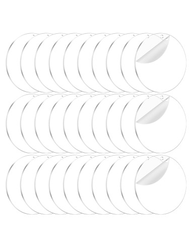 40 Llaveros Acrílicos en Blanco Yesweety 5cm para Manualidades