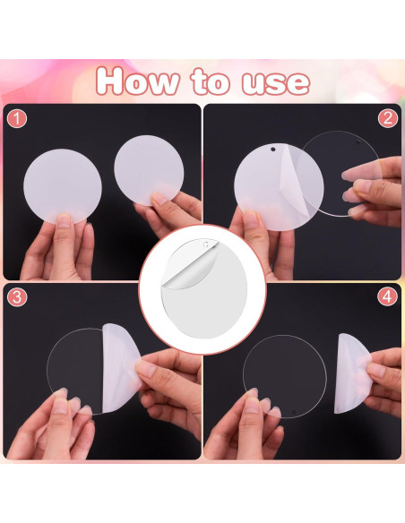 40 Llaveros Acrílicos en Blanco Yesweety 5cm para Manualidades