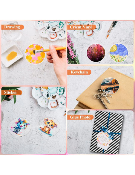 40 Llaveros Acrílicos en Blanco Yesweety 5cm para Manualidades