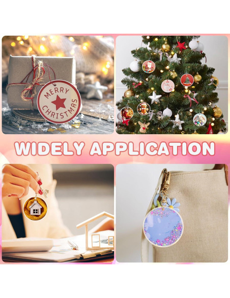 40 Llaveros Acrílicos en Blanco Yesweety 5cm para Manualidades