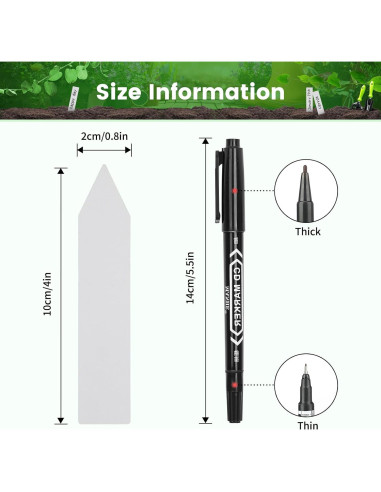 Etiquetas de Jardín KINGLAKE 200 Pcs 10 cm PVC Reutilizables
