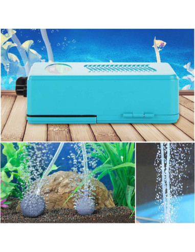 Bomba de Aire Portátil para Acuario Lamilla 75-227L con Accesorios