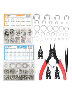 Kit de Anillos de Retención Externos C-clip 800 Pcs Acero Inoxidable