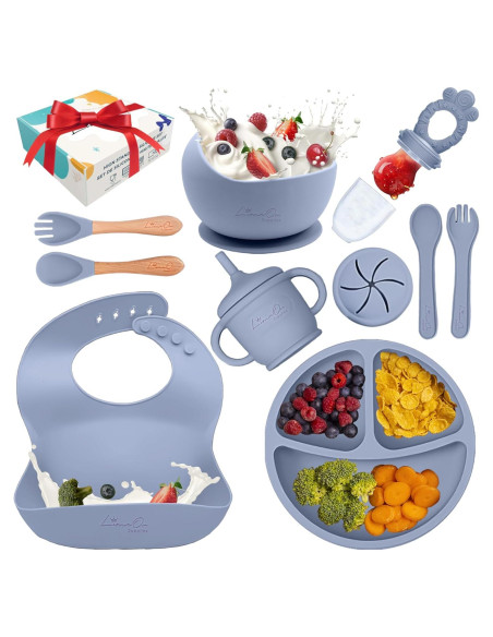 Set de Alimentación de Silicona 10 Piezas LimeOr - Bebés