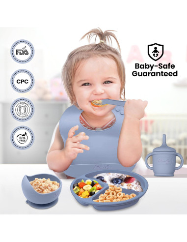 Set de Alimentación de Silicona 10 Piezas LimeOr - Bebés