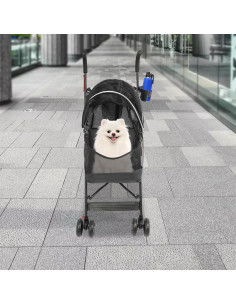 Carrito para Mascotas GUDBYWXB Plegable Negro 10 kg 2