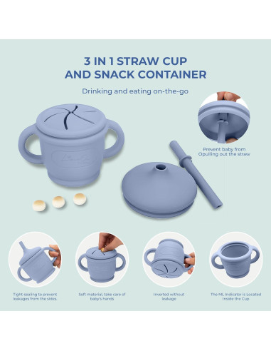 Set de Alimentación de Silicona 10 Piezas LimeOr - Bebés