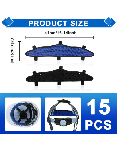 15 Bandas de Sudor para Casco DEKELIY Algodón Azul
