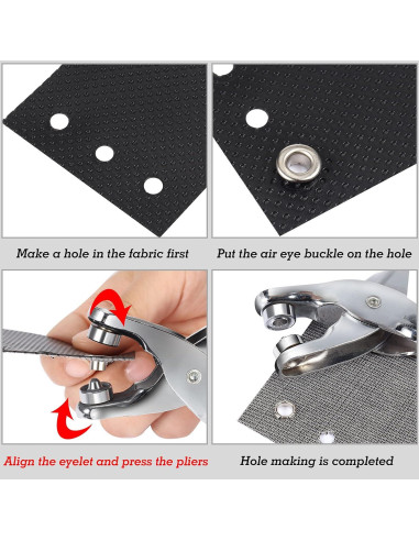 Kit de Ojetes Metálicos Mudder 301 Piezas 6.35 mm Bronce