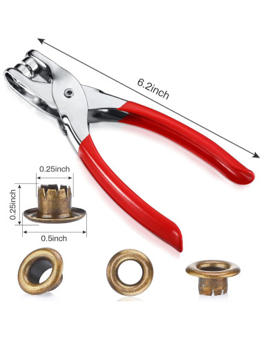 Kit de Ojetes Metálicos Mudder 301 Piezas 6.35 mm Bronce