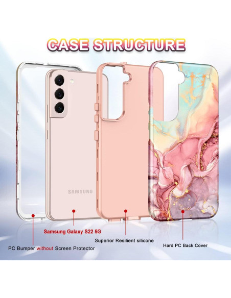 Funda Btscase para Samsung Galaxy S22 5G 6.1" Patrón Mármol