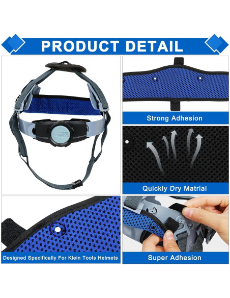 15 Bandas de Sudor para Casco DEKELIY Algodón Azul