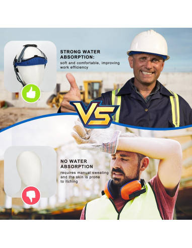 15 Bandas de Sudor para Casco DEKELIY Algodón Azul